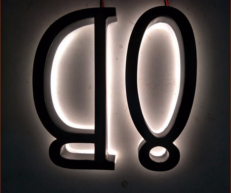 Outlet Outdoor Backlit Stainless Steel Led 3D Letter Sign Logo 309